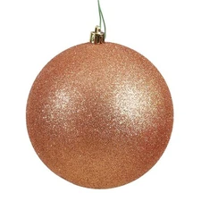 Vickerman N590758DG Rose Gold Glitter Drilled Ball Ornament 2.75 in. - 12 per...