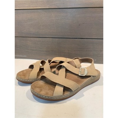Chaco Womens Wayfarer Sandals in Beige Suede Leather Sz 8 Strappy Casual Preppy