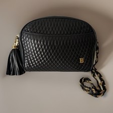 Authentic Bally Shouder bag Black Quilted Leather From Japan 0918