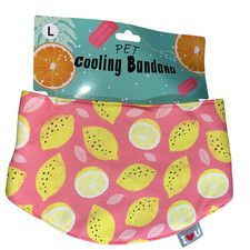 Citrus PET COOLING BANDANA - LG 16-18" Neck Size Adjustible - KEEPS DOG COOL 16z