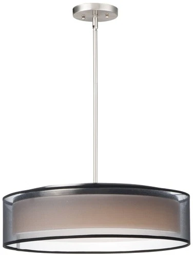 Maxim Prime 20" Wide Black Organza Shade Modern LED Pendant Light - Picture 2 of 5