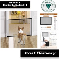 Indoor/Outdoor Retractable Dog Gate - Safety for Pets & Kids, No Tools Needed