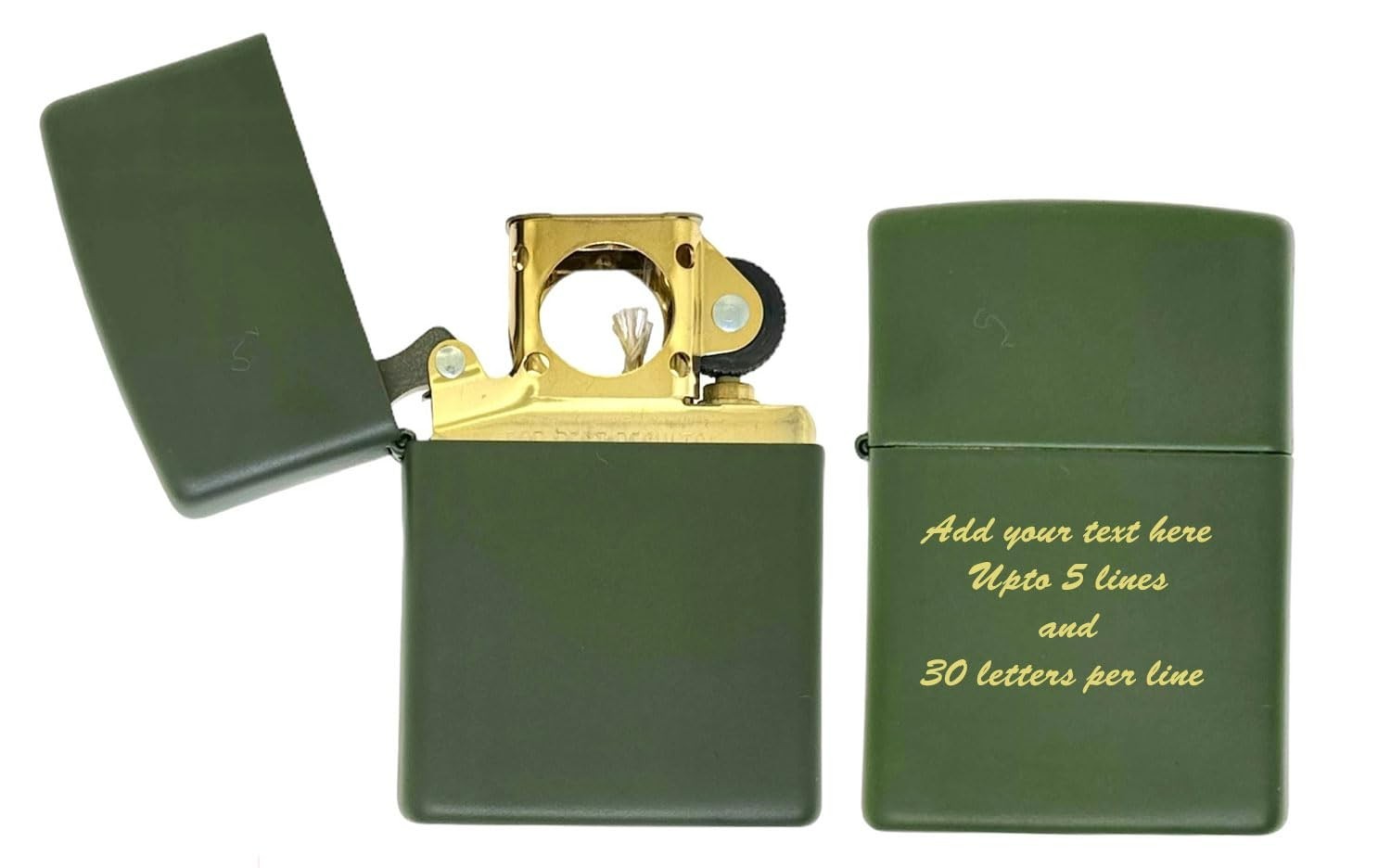 &ndash; Green Windproof Engraved Classic Gift Usa Made