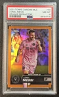 LIONEL MESSI PSA 8 2023-24 TOPPS CHROME MLS #58 ORANGE REFRACTOR 6/25 MIAMI