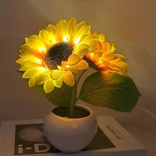 Sunflower Gifts for Women, Sunflower Flower LED Touch Lamp - Rechargeable Cor