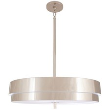 Robert Abbey Elliott 3Lt Pendant, Polished Nickel/White Interior - S918