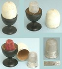 Antique Wooden Egg Cup Thimble Case * English * 1892 Sterling Silver Thimble — photo 1