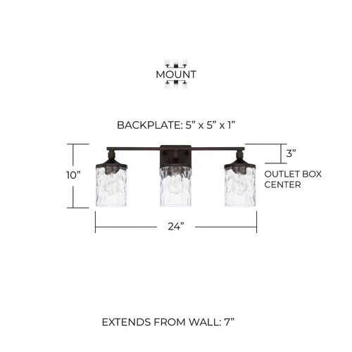 Capital Colton 24" Wide Bronze 3-Light Vanity Bath Light - Picture 2 of 3