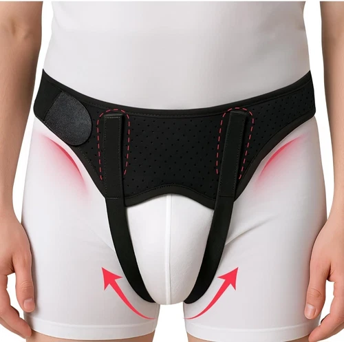 Adjustable Groin Hernia Support Belt - Inguinal Hernia Relief Size Medium -Black