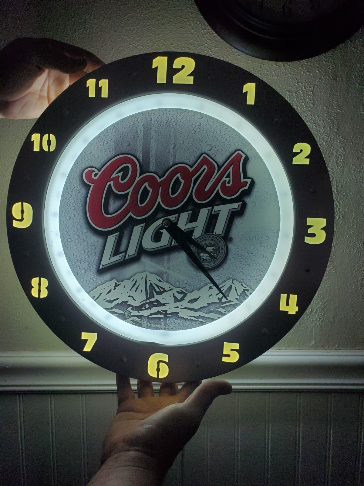 Coors Light Beer Wall Clock Battery Operated for Bar Mancave or Garage
