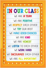 Classroom Rules Poster - Motivational Posters for Classroom Decorations Laminate