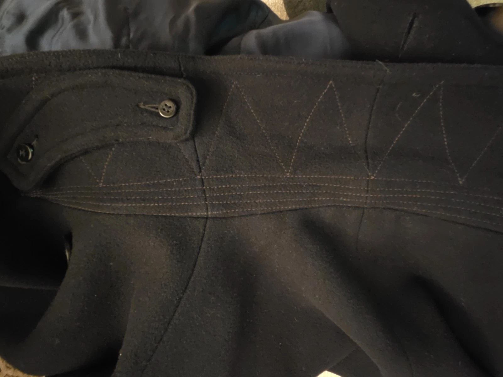 Polo Ralph Lauren Jacket Mens XLT Navy Peacoat Heavy Wool Double Breasted NICE! image 8