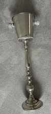 Champagne Ice Bucket Rare Crystal Detail Silver Wine Cooler On Stand