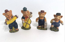 Lot of 4 vintage Hand-Painted Ceramic Pig Figurines