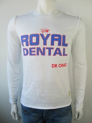 Juicy Couture Herren Royal Dental Langarm Jersey T-Shirt Tee M