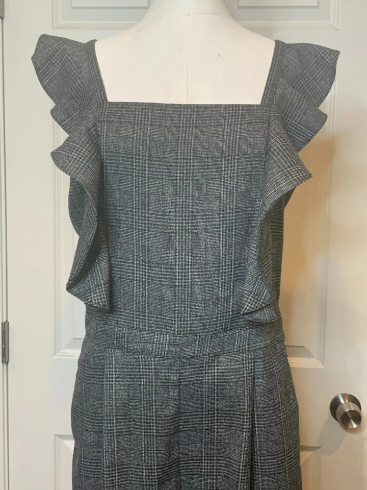 Mono Walter Baker Gris Príncipe de Gales Cuadros Volantes Sin Mangas, Talla Mediana Foto 2 de 4