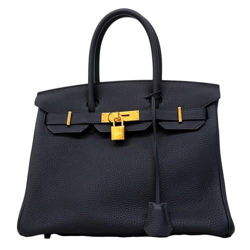 Auth [6fa0037-g] HERMES Handbag Birkin 30 Togo Bruny Gold metal fitting X [P...