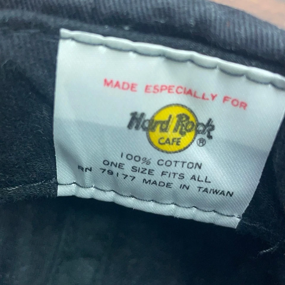 Vintage Hard Rock Cafe Hat Black Atlanta Snapback Cap 90s Adjustable - Image 4 of 4