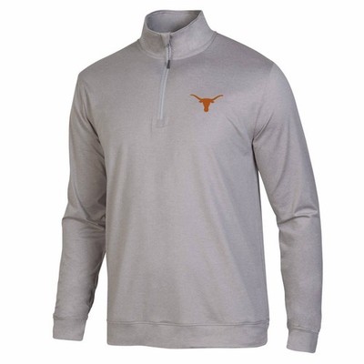 Texas Longhorns Mens 1/4 Zip Pullover Medium Gray NCAA Embroidered Lightweight