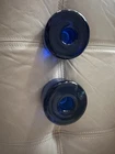 Blenko  glass Pair of Blue Cobalt Glass Candle Holders Decorative Glossy Solid
