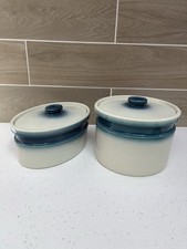 Wedgwood Blue Pacific Ceramic Casserole Dish and Lid Set Oven to Tableware