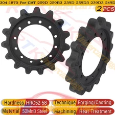 2x Black 15 Teeth Sprockets For Caterpillar 239D 239D3 249D 249D3 259D 259D3