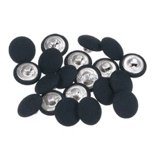 20pcs Fabric Cloth Covered Button 15mm Metal Round Sewing Buttons Navy Blue