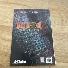 Turok 2 Seeds of Evil N64 Nintendo 64 Manual Only ~ Instruction Booklet