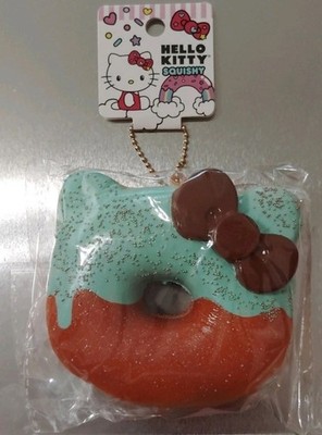 Sanrio Hello Kitty Squishy Big Donut Mint Brown Collectible SIL-34688 2018