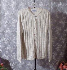 Vintage 80s Silver Cardigan Size Large 1980s Retro Sparkle Glam Granny Chic