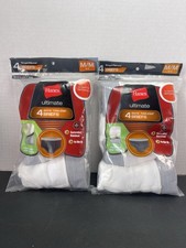 Hanes Ultimate Boys Tagless Briefs M/M 10-12 4 Pack New Lot Of 2 Packages