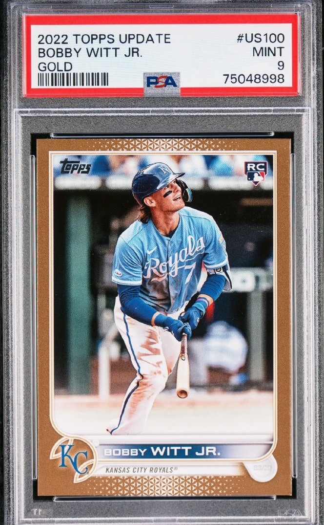 2022 Bobby Witt Jr Topps Update Gold Rookie #/2022 RC PSA 9 #US100