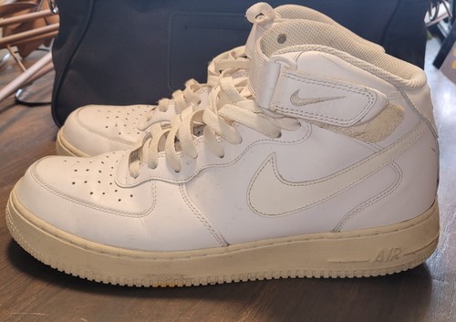 🚨 Nike Air Force 1 Mid 07 Style Size 11.5 Sneaker Shoes Triple White 315123-111 - Picture 4 of 13