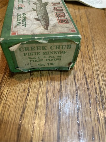 Antique CREEK CHUB CCB CO. 700 PIKIE MINNOW Fishing Lure Original Box & Brochure - Picture 5 of 12