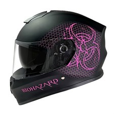 Casque Intégral Moto Enfant LineUp24 Bio Hazard Rose Fluorescent Mat DOT
