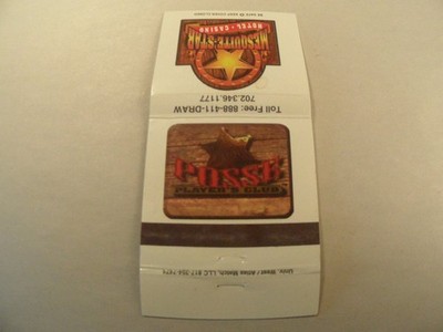 Mesquite Star Hotel Casino Mesquite NV Western Star Player's Club Matchbook