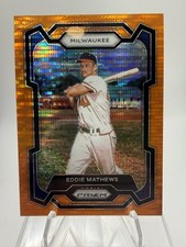 2024 Panini Prizm - Eddie Mathews #57 Orange Pulsar Prizm /399