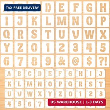 Letter Stencils, 80 Pcs Large Alphabet and Numbers Stencils 2Inch  3Inch 