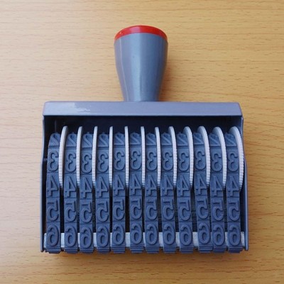 12 digits Wheel Number Stamp Portable Roller Stamp Sturdy Creative Commercial