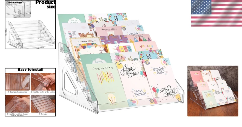 7 Tier Acrylic Trading Card Display Stand Organizer for Sports & Collectible ... - Image 2 of 4