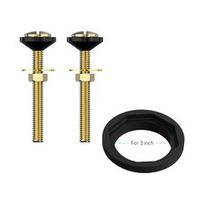 R T 3'' Toilet Tank to Bowl Octagon Gasket with 2 pcs Brass Bolts Hardware Ki...