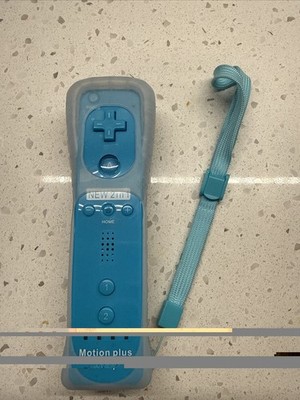 OEM Nintendo Wii Remote Wiimote Blue w/ Wii Motion Plus RVL-036 Tested Official