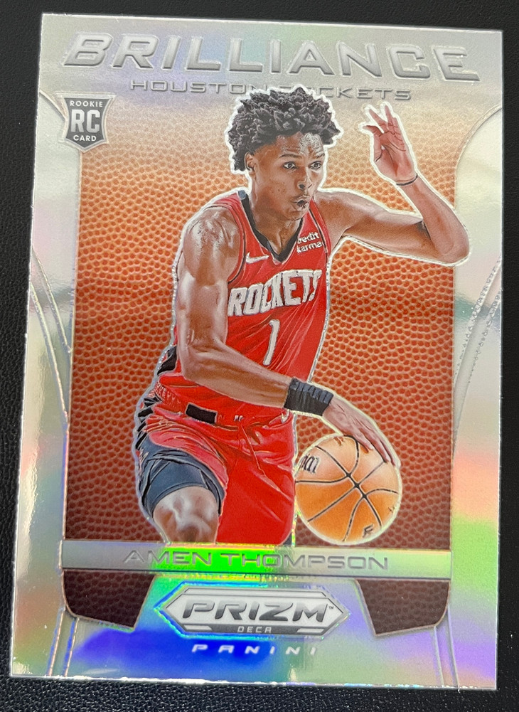 Amen Thompson 2023-24 Panini Prizm Deca Silver Brilliance Rockets RC #5