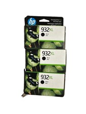 Lot of 3 Genuine HP 932XL Black Ink Cartridges OEM Expired 12/2023 Sealed