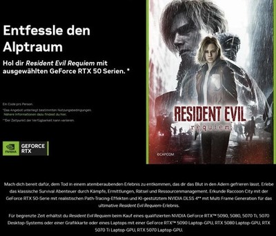 Resident Evil Requiem Standard Edition NVIDIA/STEAM Promo RTX 50