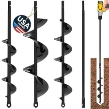 Auger Drill Bit for Planting 3 Pack with Extension - Spiral Hole Planter for ...