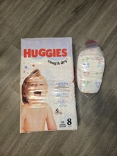 Huggies Snug  Dry Leakproof Baby Diapers, Size 8-58 Count-1 Factory Sealed  OB