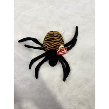 Ty Beanie Baby Spinner the Spider 1996 Vintage Plush Halloween Toy Red Eyes Tag