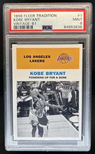 1998-99 Fleer Tradition Kobe Bryant Vintage '61 #1 Lakers PSA 9