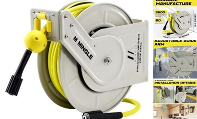 #ad Retractable Pressure Washer Hose Reel 1 4quot; × 60ft Power Washer Hose Reel $197.45